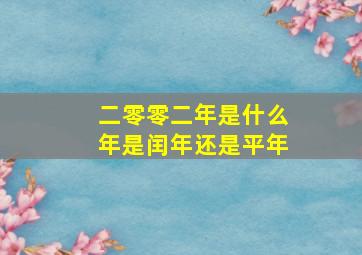 二零零二年是什么年是闰年还是平年