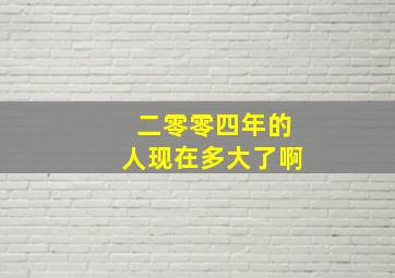 二零零四年的人现在多大了啊