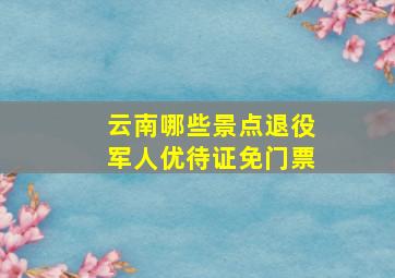 云南哪些景点退役军人优待证免门票