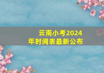 云南小考2024年时间表最新公布