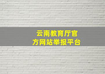 云南教育厅官方网站举报平台