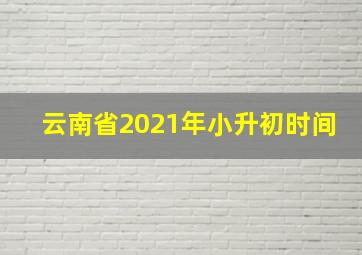 云南省2021年小升初时间