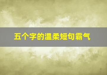 五个字的温柔短句霸气