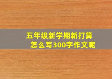 五年级新学期新打算怎么写300字作文呢