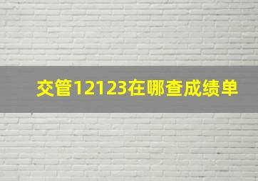 交管12123在哪查成绩单