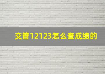 交管12123怎么查成绩的