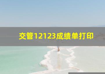 交管12123成绩单打印