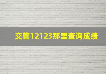 交管12123那里查询成绩