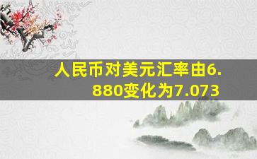 人民币对美元汇率由6.880变化为7.073