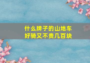 什么牌子的山地车好骑又不贵几百块