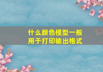 什么颜色模型一般用于打印输出格式