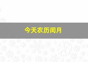 今天农历闰月