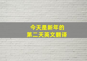 今天是新年的第二天英文翻译