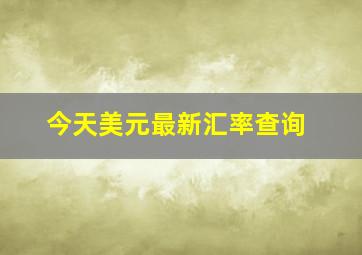 今天美元最新汇率查询