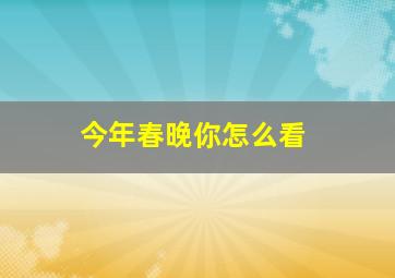 今年春晚你怎么看