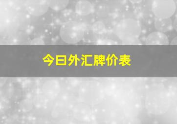 今曰外汇牌价表