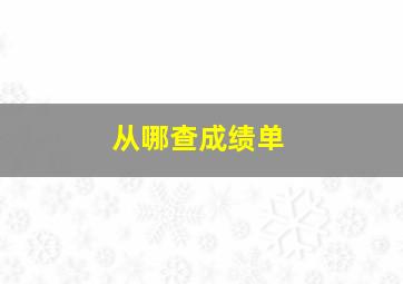 从哪查成绩单