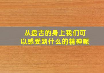 从盘古的身上我们可以感受到什么的精神呢