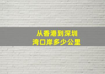 从香港到深圳湾口岸多少公里