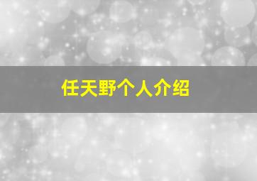 任天野个人介绍