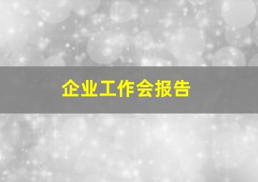 企业工作会报告