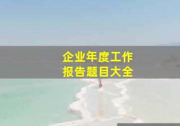 企业年度工作报告题目大全