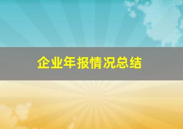 企业年报情况总结