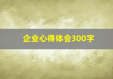 企业心得体会300字