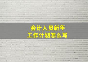 会计人员新年工作计划怎么写