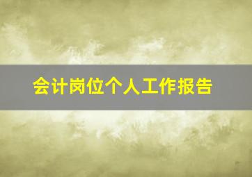 会计岗位个人工作报告