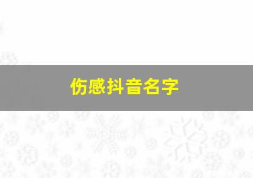 伤感抖音名字