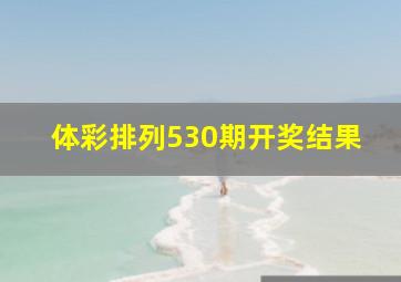 体彩排列530期开奖结果