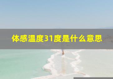 体感温度31度是什么意思