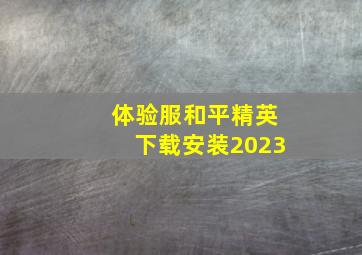 体验服和平精英下载安装2023