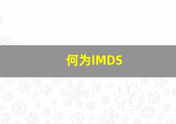 何为IMDS