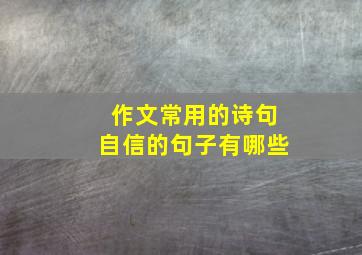 作文常用的诗句自信的句子有哪些