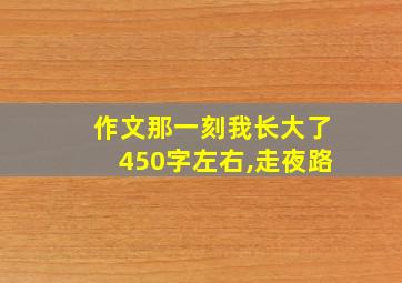 作文那一刻我长大了450字左右,走夜路