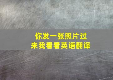 你发一张照片过来我看看英语翻译