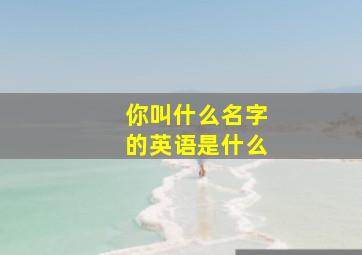 你叫什么名字的英语是什么