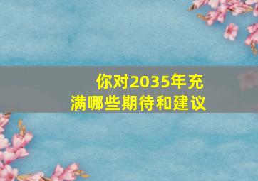 你对2035年充满哪些期待和建议