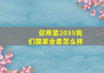 你希望2035我们国家会是怎么样