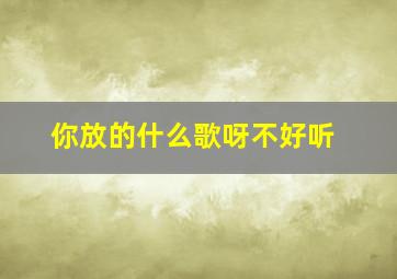 你放的什么歌呀不好听