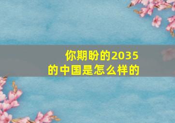 你期盼的2035的中国是怎么样的