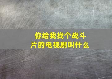 你给我找个战斗片的电视剧叫什么