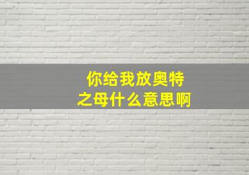 你给我放奥特之母什么意思啊