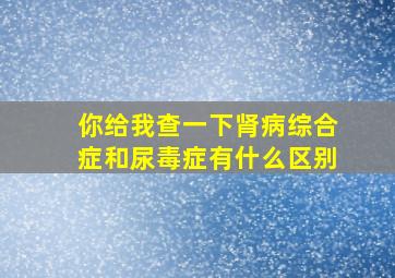 你给我查一下肾病综合症和尿毒症有什么区别