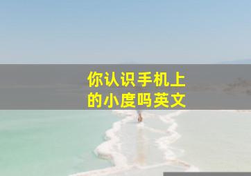 你认识手机上的小度吗英文