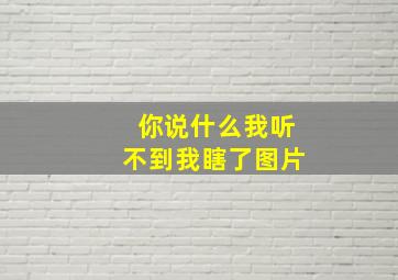 你说什么我听不到我瞎了图片