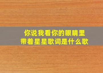 你说我看你的眼睛里带着星星歌词是什么歌