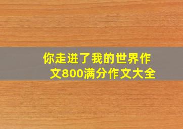 你走进了我的世界作文800满分作文大全